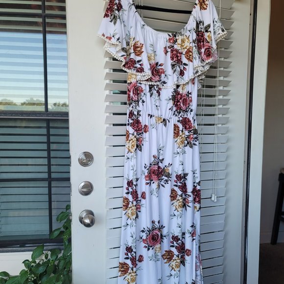 🌸🌸🌸J for Justify White Floral Dress Size 2X - Picture 1 of 6